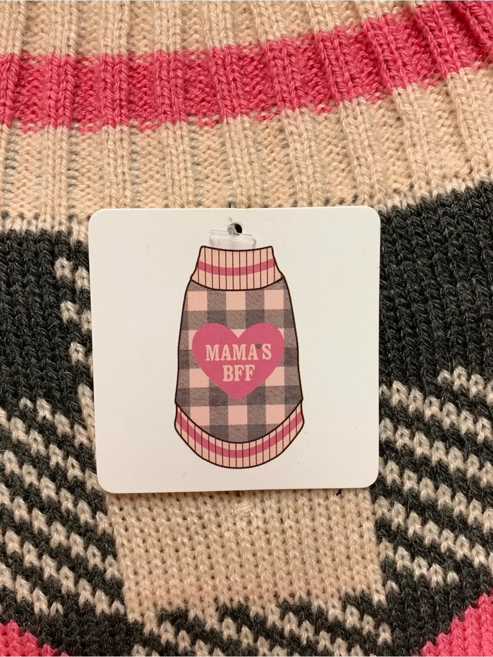 NEW‎ Mama's BFF Dog Sweater Size Medium Pink Heart Cute 20-50 lbs 17 Inches